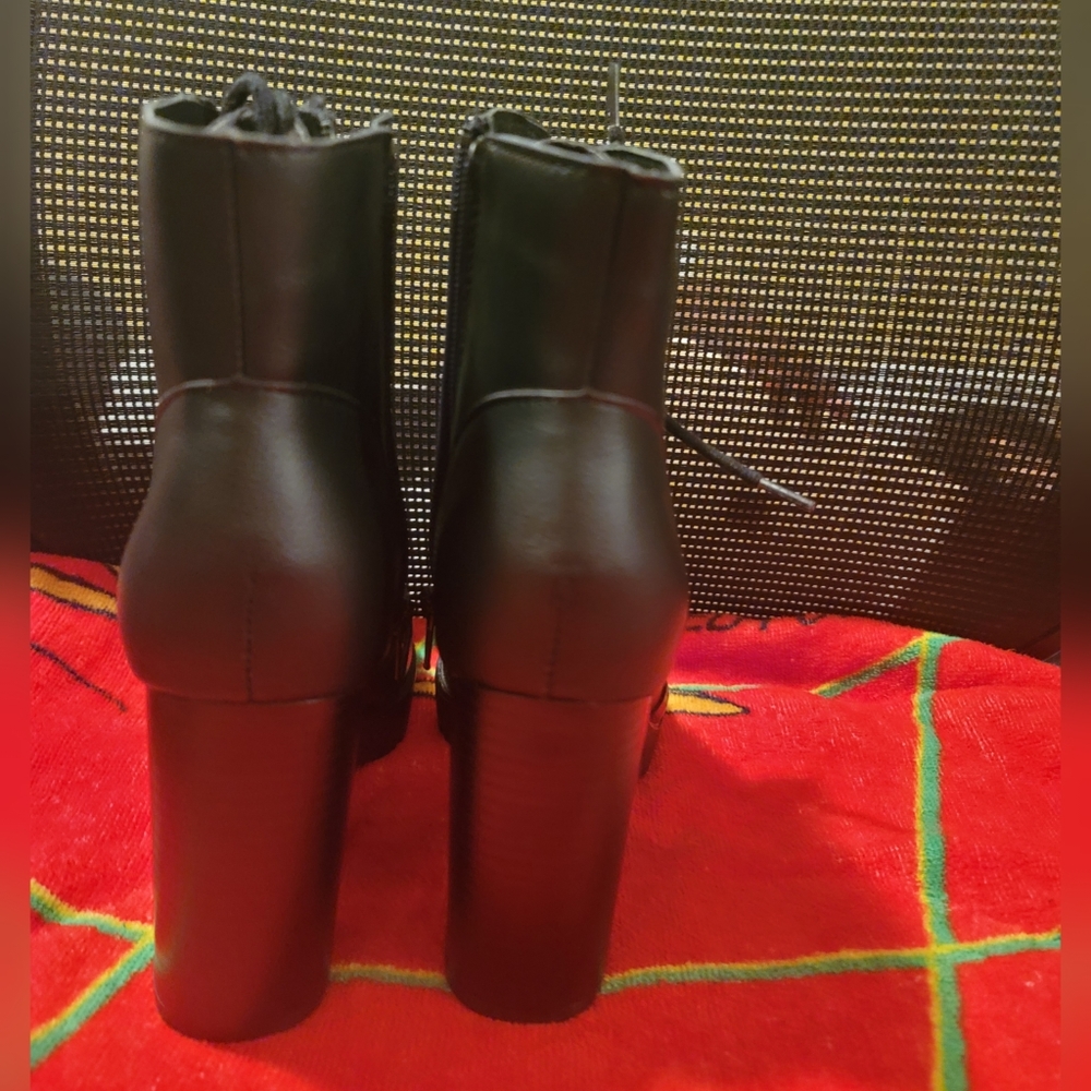 Primark Women's Black Leather Boots  Size 7 - Picture 4 of 12